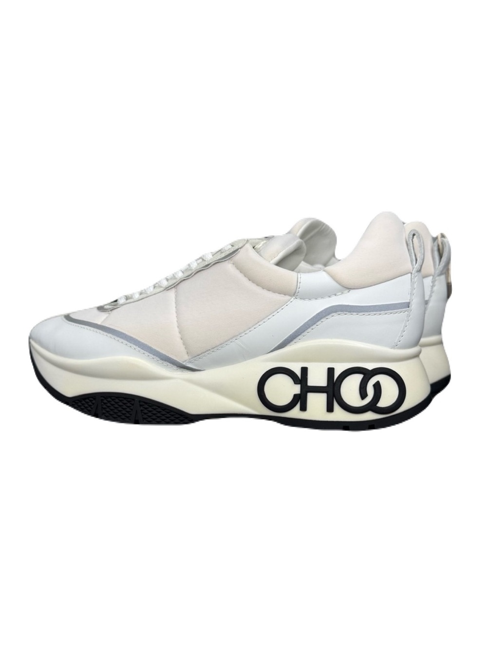 NWT Jimmy Choo Raine White Leather Chunky Sneakers 39